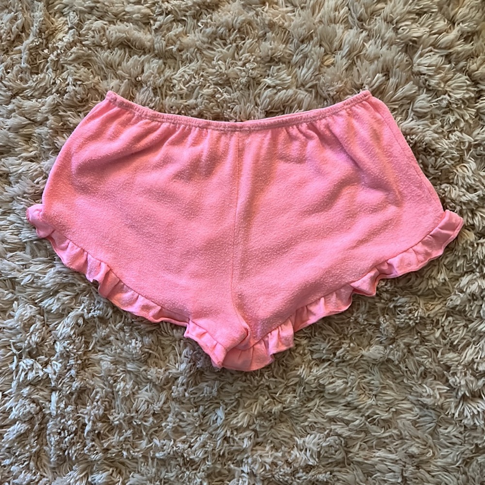 Hot Pink Ruffle Sleep Shorts - Picture 2 of 3